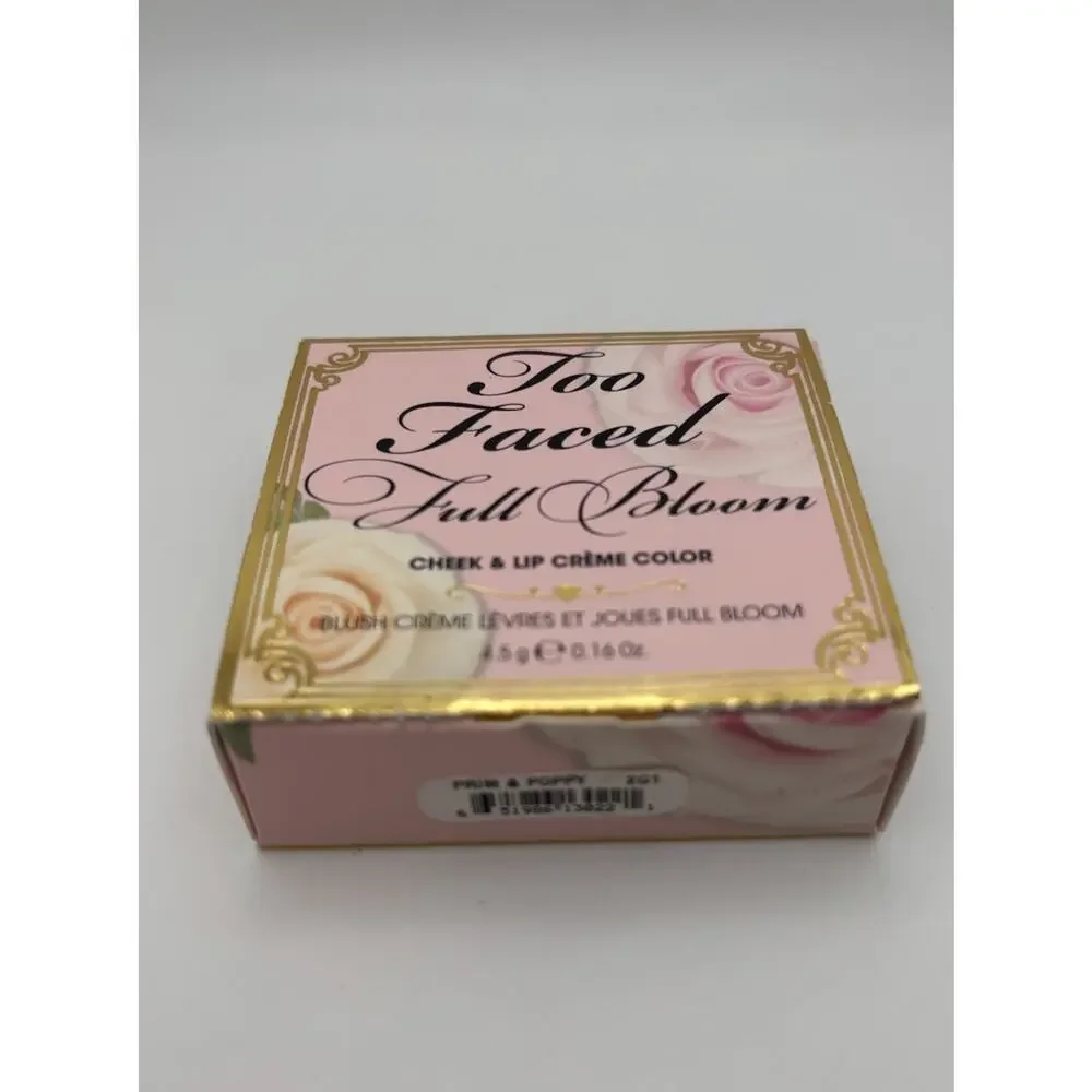New In Box Too Faced Full Bloom Cheek & Lip Creme Color PRIM & POPPY